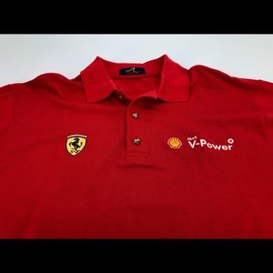 Shell V Power Ferrari racing polo shirt 44” chest